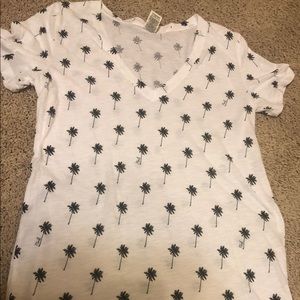 Victoria’s Secret pink white palm tree shirt large